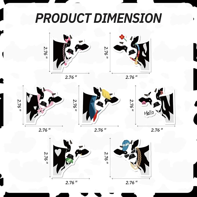 7 Pcs Cow Print Car Air Fresheners for Women – Cute Hanging Car Accessories for Rear View Mirror, Car Interior Decorations with Assorted Scents, Long-Lasting Automotive Accessories for SUVs, Trucks