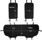 FH Group Car Seat Cushion Rear Set Black Faux Leather Automotive Seat Cushions - Universal Fit, Rear Car Seat Cushions With Non-slip Silicone Backing for SUV, Sedan, Van, Black - Rear Set