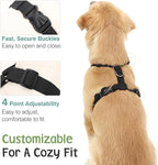 Dog Seat Belt, Safety Vest Dog Car Harness with Adjustable Buckle Dog Seat Belt for Vehicle Nylon Pet Safety Seat Belts Heavy Duty(L, Black Daisy)