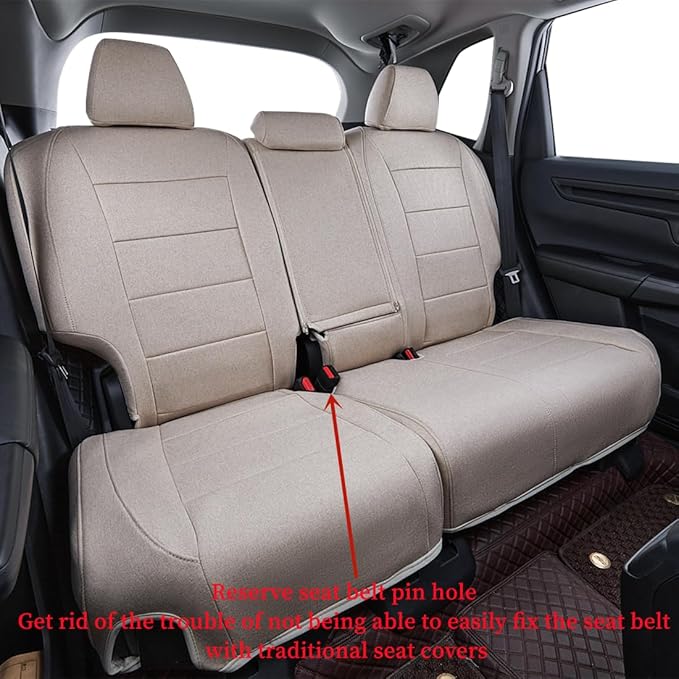 Coverdram Custom Seat Covers Compatible with Select Toyota RAV4 Hybrid 2016 2017 2018 Models (Beige,Full Set)