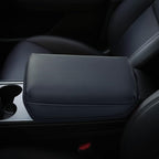 KMMOTORS Model Y, Model 3 Center Console Cover Basic Black, Armrest Cushion, Console Protector, Vegan Leather, Model 3(2020-2024) Accessories, Accessories for Model Y