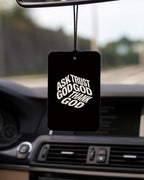 Black Christian Car Air Freshener 4 Pcs Coconut Scented, God Cross Crown Religious Faith Car Accessories Mirror Decor for Women, Christian Hanging Air Freshener for Cars Closet Drawer Books