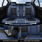 FLORICH Seat Covers Full Set Leather Cars Seat Cover Front and Rear 5 Seats Full Coverage Seat Cushion Protector Waterproof Automotive Interior Cover Universal Fit for Most Cars Trucks SUV, Black&Blue