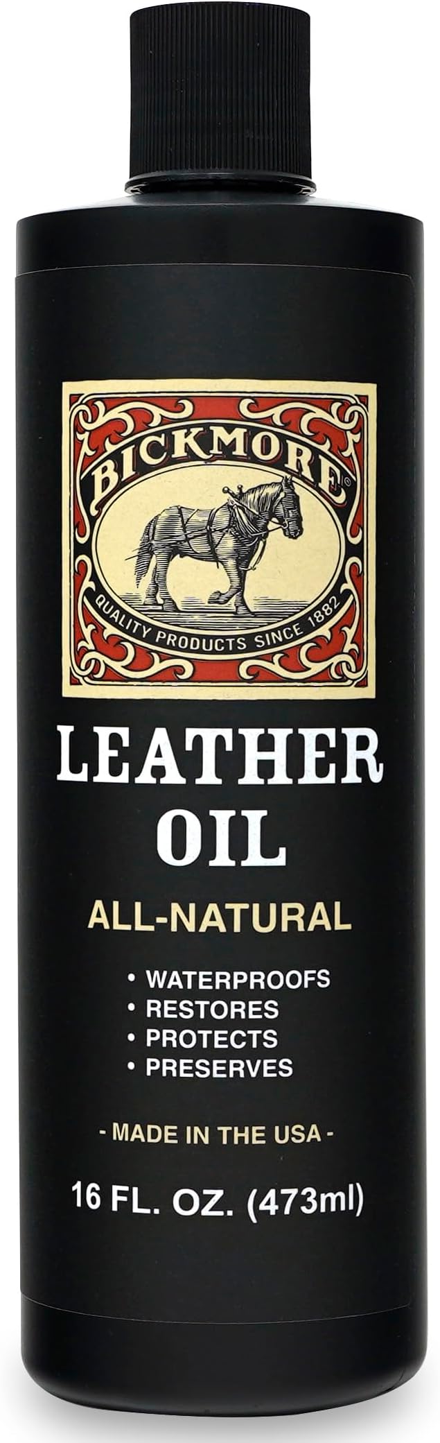 Bickmore Leather Oil Leather Conditioner 16oz | Waterproofs, Protects, and Restores Boots, Jackets, Auto, Furniture, and All Leather Goods | Made in The USA