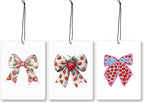 Mancheng-zi Coquette Strawberry Bow Car Air Freshener 3Pcs, Cute Preppy Girly Air Freshener Hanging for Cars Closet Drawer or Books, cute Strawberry Car Accessories Mirror Decor for Women