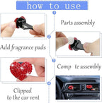 Bling Red Lips Air Vent Clips, 4 Pcs Sexy Lips Kiss Heart Shape Car Air Fresheners for Women Crystal Car Air Vent Clip Charms Rhinestone Diffuser Vent Clip Cute Car Decor Bling Car Accessories for Women