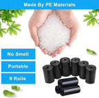 Mini Trash Bags, [9 Roll] Car Trash Bag,[PE]Mini Garbage Bags for Car Trash Can with Tear-Resistant Black Discreet Design Perfect Waste Disposal for Pet Home Office On-The-Go Travel