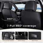 Coverado Car Seat Covers Full Set, Seat Covers for Cars, Front Seat Covers and Back Seat Cover Waterproof Leather Automotive Seat Cover, Universal Car Interior Protectors Cushion for Most Cars