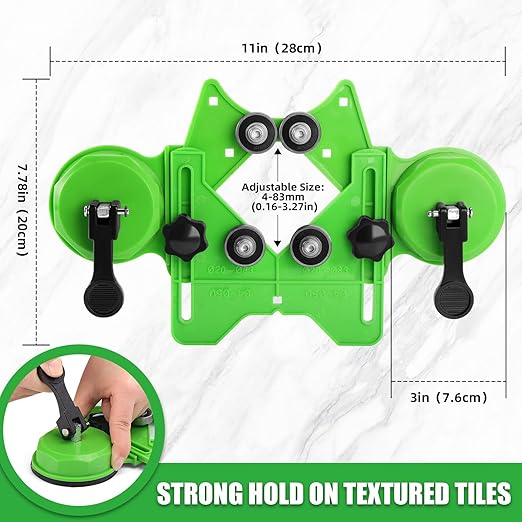 Diamond Hole Saw Kit, 10 PCS Tile Brazed Drill Bits Set with Double Suction Cup Guide, 6-50 mm Dry/Wet Hole Saws for Ceramic, Glass, Porcelain, Marble, Granite
