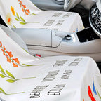 2 Pack Car Seat Towel Covers with Storage Bag 63 x 32 Inch Athletic Running Towel Seat Sweat Washable Non Slip Cover Gift for Car Outdoor Sport Activities (Christian Floral)