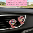 Gothic Skull Car Air Freshener Vent Clips with 2 Pads, Halloween Scented Car Accessories for Men Women, Automotive Interior Decor and Cool Car Fresheners for Men， Spooky Gift Idea-A6