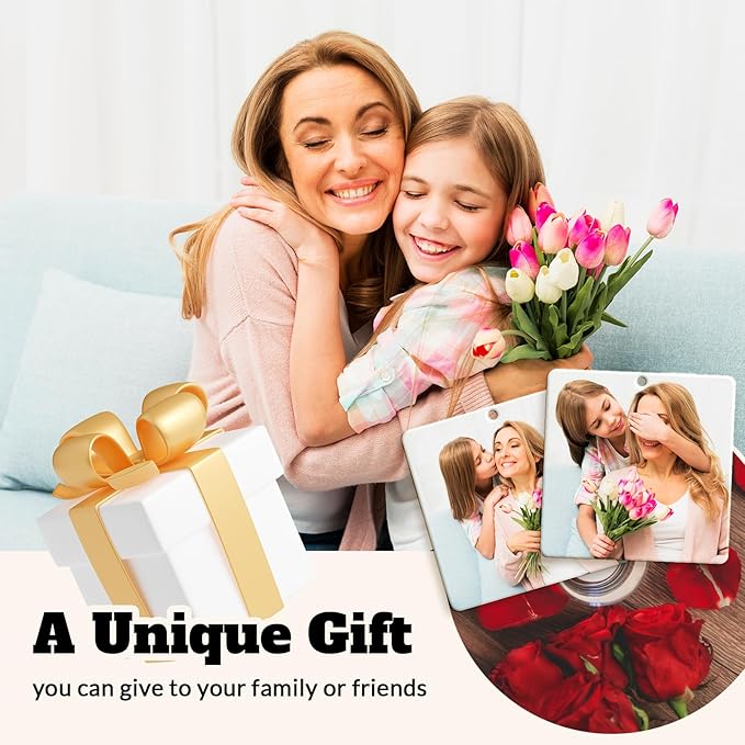 Custom Air Fresheners with Picture - Personalized Double Sided Photo Text Air Freshener for Car Wardrobe Bathroom Hanging Ornaments (Square-1PCS)