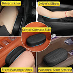 2PCS Car Knee Cushion Pad, Car Door Knee Pad Rest Cushion, Center Console Car Knee Pad Protector, Memory Foam Compact Knee Support with Hook & Loop, Nappa Leather Car Knee Support Cushion (Black)