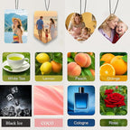 Custom Air fresheners with Picture,Personalized Air Freshener for Car,Cute Hanging Car Air Fresheners for Women,Double-sided Photo Printing Hanging Car Scents 30 scents available