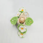 Crochet Car Air Freshener Succulent Daisy Accessories - 12ml Empty Refillable Oil Diffuser Bottle, Crochet Hanging Plant Car Decor Mirror Accessories For Women and Men