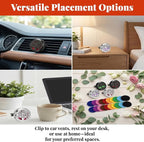 4 Pcs Essential Oil Car Diffuser 30mm Car Air Freshener Vent Clip with 20 Refill Pads, Aromatherapy Diffusers for Essential Oils for Auto Interior, Stainless Steel Air Freshener Gifts for Women Men