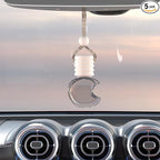 5PCS Hanging Car Air Freshener, Auto Interior Decoration 8 ml Oil Diffuser Perfume Aromatherapy Pendant Empty Glass Bottle, Fragrance Ornament with Vent Clip Wooden Cap and Rope (Apple)