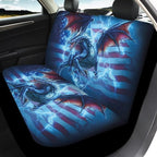 KEIAHUAN 4pcs Car Seat Covers Full Set Blue Dragon American Flag Auto Seat Cover Universal Front and Rear Seat Covers Light Breathable Automotive Interior Accessories for SUV,Sedan,Truck