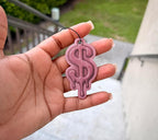 Vanilla Car Air Freshener & Keychain Bundle – Dollar Sign Money Hanging Car Decor, Unique Gift for Men & Women for Motivation & Positive Energy (Dollar Sign – Vanilla)