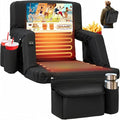 Overmont Heated Stadium Seat with Back Support – 3 Heat Levels, Dual-Zone Independent Control, 6-Position Recliner, Wide Cushion Dual Hooks Multiple Pockets – Bleacher Chair for Sport Camping Concerts
