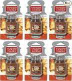 Yankee Candle Car Air Fresheners, Hanging Car Jar Ultimate, Neutralizes Odors Up To 30 Days, Leather, 0.96 OZ (Pack of 6)