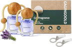 Car Air Freshener Hanging 2 Pack, Lavender Scent Essential Oil Diffuser Long Lasting Up to 150 Days, Cute Car Accessories with 2 Vent Clip for Women Men Gift, Odor Eliminator
