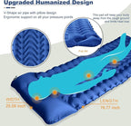 MEETPEAK Sleeping Pad, Extra Thickness Inflatable Camping Sleeping Mat with Pillow Built-in Foot Press, Compact Ultralight Camping Air Mattress for Backpacking, Hiking, Tent