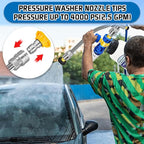 Boltigen Foam Cannon Dual-Connector Tool with 7 Pressure Washer Nozzle Tips, 1/4" Quick Connect Switch Double Tip Attachment, Pressure Washer Extension Wand Accessory Kit, 4000 PSI