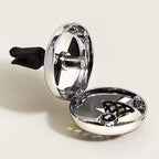 MAISON BERGER - Adjustable Refillable Car Air Freshener Vent Clip Diffuser Set - 1.75" Diameter x 1.25" Depth - Made in France (On/Off Flower - Gun Metal)