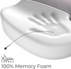 Seat Cushion, Office Chair Cushion for Sciatica, Coccyx Cushion, Ergonomic Memory Foam Seat Cushion for Car, Home, Pressure Relief Pad for Hip, Tailbone, All Day Comfort - Gray