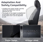 Truck Seat Covers for Ford F150 2009-2026, Waterproof Premium Leather Full Coverage Car Seat Cover, Muscle Sport Style Auto Interior Seat Cover Sets (Front Set/Black Gray)