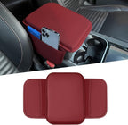 Leopard Cheetah Print African Animal Hunting Auto Center Console Armrest Pad, Car Center Console Cover, Auto Accessories Soft Comfort Armrest Cover Cushion Mat Fit for Most Cars (Burgundy)