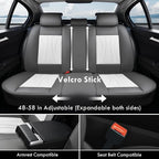 Coverado Front and Back Seat Covers, Waterproof Car Seat Cover, 5 Seat Leather Seat Cover for Cars, Universal Car Seat Protector, Automotive Seat Cover Car Seat Cushion Fit for Most Cars (Gray&White)