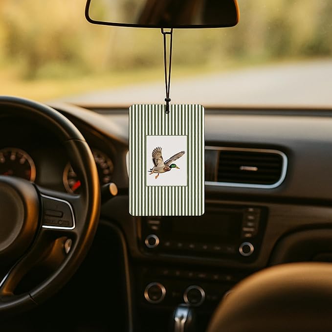 Vintage Duck deer dog Car Air Freshener 4 Pcs,green stripe Rustic Farmhouse Farm Animal Air Freshener Hanging for Cars Books Closet Drawer,Mallard Duck Lover Gifts Car Accessories for Women Men