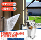 YAMATIC 3/4" Shaft Horizontal Pressure Washer Pump 3400 PSI @ 2.5 GPM Replacement Pump, Replacement Pump Compatible with Homelite, Troybilt, Simpson, Honda GC160 GC190 and More