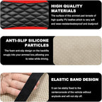 Car Center Console Cushion Pad, 12.6 × 7.48 Inches Waterproof Car Armrest Seat Box Cover, PU Leather Armrest Cover Protector for Most Vehicle, Universal Car Interior Accessories (Black+Red)