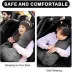 Travel Pillow, Travel Pillow for Kids, Sleeper Hold Pillow Travel, Removable U-Shaped Pillow for Adults and Children to Support Head and Body in The Back Seat of Long Car Trips (Black)