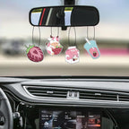 4 Pcs Bubble Tea Strawberry Milk Car Air Fresheners, Strawberry Funny Hanging Car Air Fresheners Cute Car Mirror Scented Hanging Car Decoration Ornaments Gift Car Interior Decor Accessories for Men Women