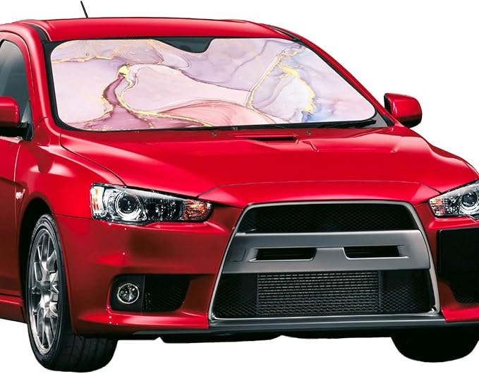 Marble Car Windshield Sunshade Front Window Sun Visor Protector Foldable Shield Cover for Truck SUV