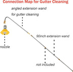 RIDGE WASHER Gutter Cleaner Attachment for Pressure Washer, 120 Degree, Extension Wand Angled for Gutter Cleaning with 5 Spray Nozzle Tips, 1/4 Inch Quick Connect, 13 Inch, 4000 PSI