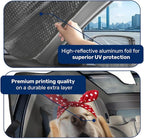 GENANY Cute Golden Retriever Dog Couple Funny Windshield Sun Shade for Car SUV Truck (55x30 Inches), Sun Shade Windshield, Protector Blocks UV, Spring Car Decor