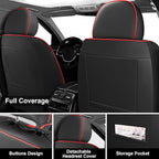 Fit for 98% of Mercedes Benz Car Seat Covers, Premium Nappa Leather Seat Cover, Fully Wrapped Protect Modern Style Seat Cover (5-Seat Standard, Black & Red)