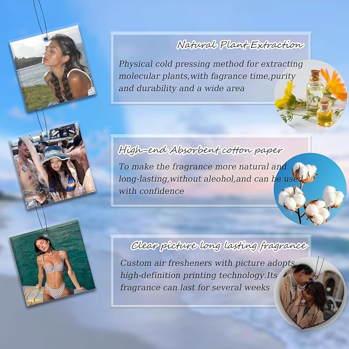 Custom Air Fresheners with Picture-Personalized Air Freshener for Car-Hanging Air Freshener for Wardrobe,Bathroom,Livingroom (Rectangle 5pcs)