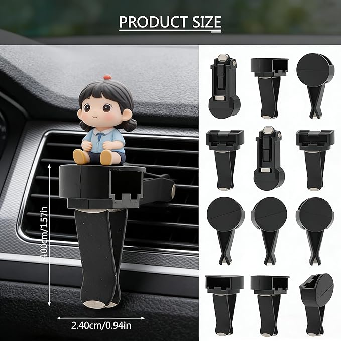 100pcs Air Outlet Clip Vent Clips, Automatic Air Freshener Car Air Conditioner Clips for Home Air Vent Clips Sublimation Air Fresheners Blanks (Black)