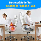 Seat Cushion for Tailbone & Sciatica Pain Relief - Plush Yet Supportive Ergonomic Memory Foam Chair Cushions for Office Chair, Car, Wheelchair,Airplane & Long Sitting