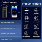 100ML Car Diffuser, USB Rechargeable Battery Operated, Powered Cordless Essential Oil Humidifier, 7 LED Color Lights 2 Timer Modes for Car Outdoor Home (Black)