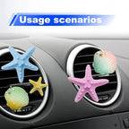 5PCS Starfish shell Blossom Car Vent Clips Cute Scented Air Freshener Decor Car Accessories for Women Aesthetic Car Interior Decorations