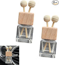 2PCS Car Diffuser Air Freshener Bottle, Auto Air Freshener Vent Clip, Refillable Empty Glass Perfume Bottle Outlet Clips, with Wooden Cap and Stick, Car Conditioning Vent Decoration