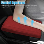 Hovom Car Center Console Armrest Pillow, 12.6"×7.87"×1.97" Leather Arm Rest Cover for Cars, Soft Comfortable Auto Armrest Cushion Pad, Vehicle Middle Console Cover, Car Accessories (Wine Red)