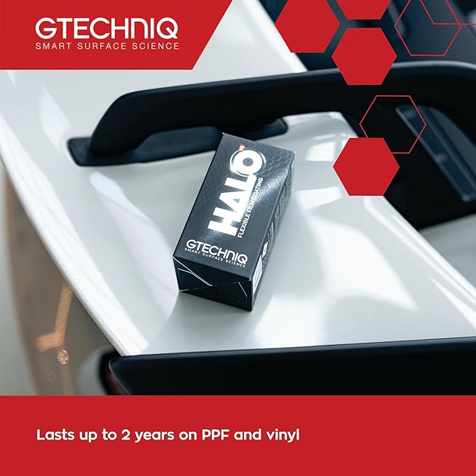 Gtechniq HaloV2 Flexible Film Coating for Cars, 1 fl oz | Chemically-Bonding Formula Protects PPF and Vinyl, Repels Dirt, Prevents Staining, for Gloss, Matte or Satin Finishes, Lasts up to 2 Years